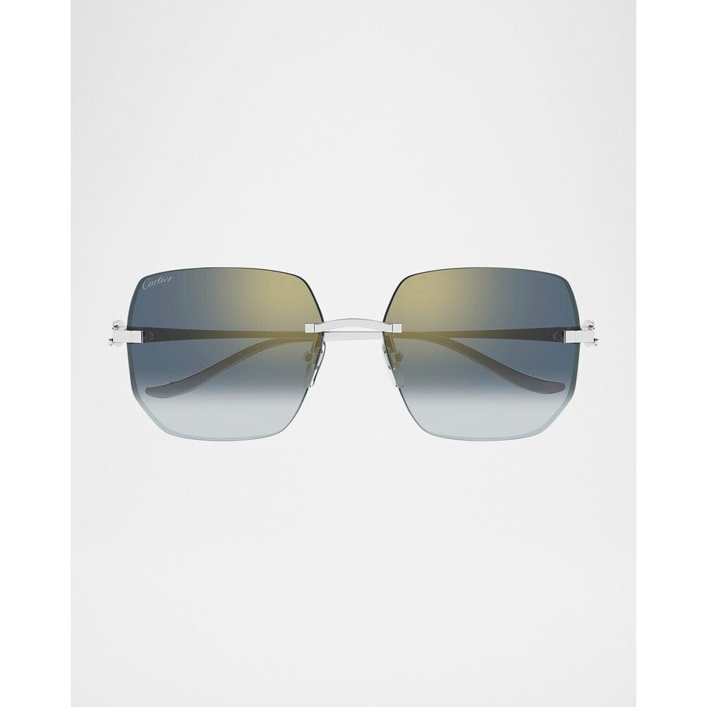 Cartier CT0549S SUNGLASSES
Rimless Gradient Blue Silver Metal Sunglasses